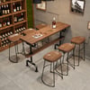 Mesa de bar rectangular retro de 51 pulgadas, mesa de pub industrial natural