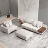 126" L-Shaped Modular Leather Sectional Sofa Set with 35" Square Coffee Table