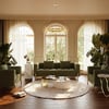 Axial Boucle Upholstered Accent Chair 2007 mm Boucle Fluted Sofa with Gold Legs & Pillows