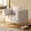 Axial Performance Leather Upholstered Accent Chair in Gold Finish