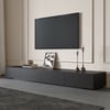 Mueble TV 200 cm de piedra sinterizada con 4 cajones negro