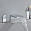 Waterfall Deck-Mount 4-Hole Bath Tap with Handshower in Chrome
