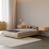 Japanese Wood Floor Bed in Natural, 1400 mm
