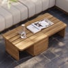 Resaro Rectangle Modular Slatted Teak Wood Outdoor Coffee Table