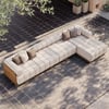 Resaro Outdoor 4-Piece Teak Modular Sectional Set for 5 in White(160")