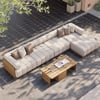 Resaro 7-Piece Outdoor Modular Natural Teak Sectional Fluted Sofa Set