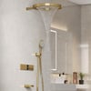 Luxury Gold Thermostatic Shower System with Overhead Rainfall & Handheld Spray