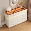120 cm Glass Top Walk-in Wardrobe Island 8-Drawer Chest of Drawers with Light