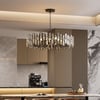 Clyvra Candelabro de Cristal Geométrico Moderno Clyvra 10 Luzes com Corrente Ajustável em Preto