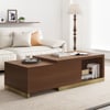 Mordel 100 cm - 180 cm Rectangle Extendable Walnut Wood Coffee Table with Storage