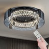 Orlova Crystal Dimmable Ceiling Lights, 3 Modes LED Flush Mount Light with Remote Control