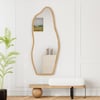 Unusual wooden mirror for wall or floor mounting