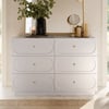 Commode naturelle moderne à 6 tiroirs Krila de 47 po avec borne de recharge