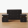 Krila Black 6-Drawer Dresser & 2 Smart Nightstands Set
