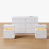 Krila White 6-Drawer Dresser & 2 Smart Nightstands Set