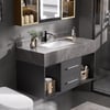 Modern 100 cm Floating Single Bathroom Vanity with Sink, Sintered Stone Top