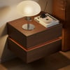 Lumio Walnut 2-Drawer Floating LED Nightstand with Charging Station, Set of 2