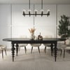 Tavolo da pranzo ovale allungabile Mid-Century da 79 «-94" nero per 6-10 persone