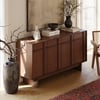 Panvyr Mid Century 60" Notenhouten Sideboard met Opbergruimte en Verstelbare Planken