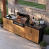 Tevara Outdoor Kitchen Island 3-Piece Set with 48,000 BTU Built-in Grill, Sintered Stone