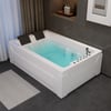 73" 2-Person Whirlpool Bathtub with Massage Jets & Thermostatic Control & Dual Waterfall