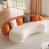 Suncurve 210 cm Performance Leather Curved Upholstered Sofa with Pillows