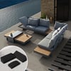 Tevara 4-Piece Garden Teak & Aluminium Modular Sofa Set with Coffee Table for 6 in Grey