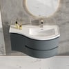 Floating Curved Bathroom Vanity Wall Mounted Half-Circle Bathroom Cabinet