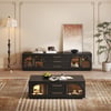 Arune 2032 mm Arched Glass Doors TV Stand Coffee Table Set with Storage and LED