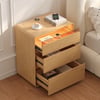 Meloa 60 cm Wooden 3-Drawer Smart Bedside Table with LED Lighting & Charging Station