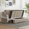 Canapé convertible 2 places en coton et lin de 154 cm avec rangement