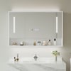 1000mm White LED Medicine Cabinet with Adjustable Lighting, Demister & Digital Clock