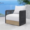 Chaise longue pivotante Costra d'extérieur en aluminium et corde tressée, noire