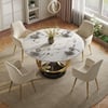 Modern 135 cm Round Sintered Stone Dining Table, Seats 4