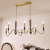 6-Light Kitchen Island Lighting-Solid Wood Chandelier 46"