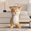 Modern Dog Side Table Resin Figurine with Gold Tray