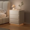 Haloa Warm White 3-Drawer LED Nightstand with Charging Station, Set of 2