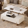 Grovyn 47" Ivory Fluted Lift-Top Coffee Table with 2 Drawers