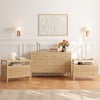 Stria Natural Fluted 6-Drawer Dresser & 2 Wide Nightstands Set