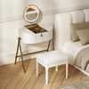 Mini Saddle Leather Dressing Table Set with Glass Top and Jewellery Organiser