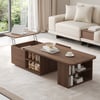 Mesa de café elevável com design e armazenamento extensíveis