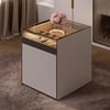 Îlot d'Armoire Penderie en Cuir de Selle et Plateau de Verre à 7 Tiroirs avec Lumière et Présentoir à Bijoux