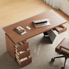 Bureau de bureau en noyer de 1600 mm avec tiroir, bois d'ingénierie, design moderne