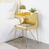 Modern Metal Open Gold Bedside Table with 2 Shelves