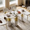 63" Sintered Stone Pebble Dining Table with 3 Legs Seats 4-6 People