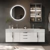 1500mm Wall Mounted Bathroom Vanity Faux Marble Top with Double Sink White