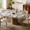 Japandi 100 cm - 140 cm extendable wooden dining table in concrete grey for 4–6 people