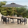 Tevara Garden Teak & Aluminium Dining Table in Grey, Seats 6-8