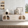 Arune183 cm Arched Glass Doors TV Stand with Storage and LED