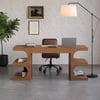 Modern 64" Rectangular Walnut Writing Desk  with Storage